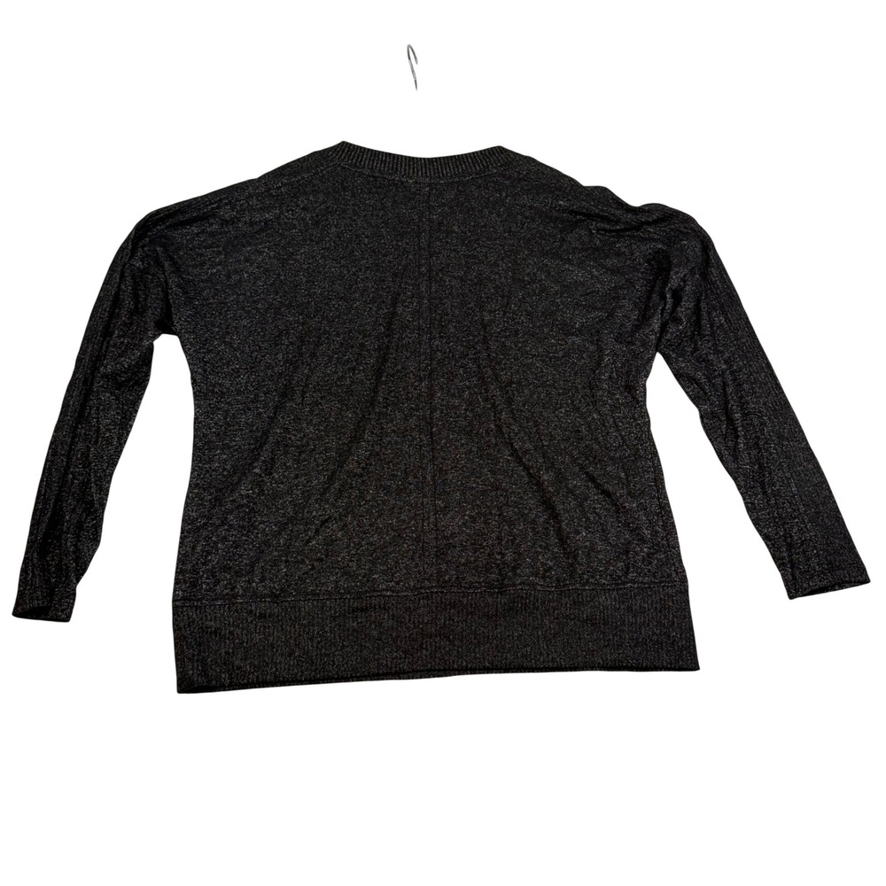 Buffalo David Bitton Womens‎ Black Marled V-Neck Dolman Pullover Top Large L